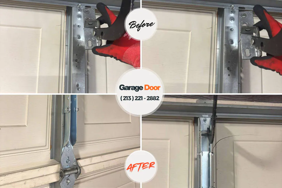 Before and after: garage door repair Troutdale, OR
